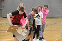 middle school students work together to beat lava game challenge