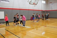 middle school students play game of lava for team building exercise