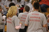 back of staff tees that reads every warrior succeeds