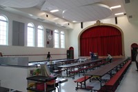 staff working in multipurpose room at port dickinson elementary