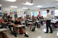 high school classroom on first day of school