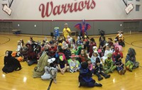 group of students dressed in costumes