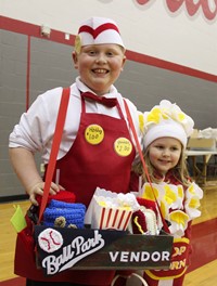 students dressed in costumes