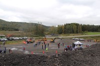 overhead view of construction career day