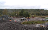 overhead view of construction career day 