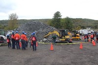 wide shot of machines at construction career day