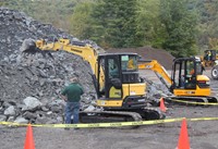 wide shot of machines