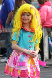 student smiling wearing halloween costume