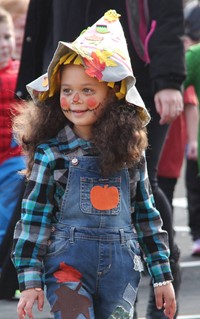 student dressed as scare crow