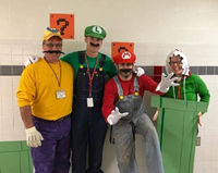 teachers dressed as mario characters