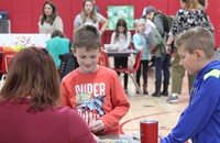 students at activity station