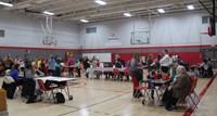 wide shot of gymnasium during humanities night