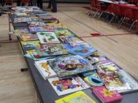 table of books for book swap