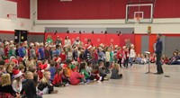 students at port dickinson holiday sing along