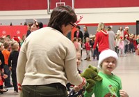 kelso the frog saying bye to student