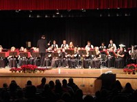 another wide shot of students playing instruments