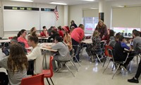 wide shot of students in leadership activity