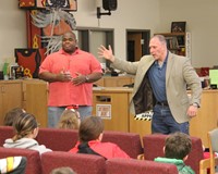 instructors speaking in presentation