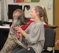 dog and student