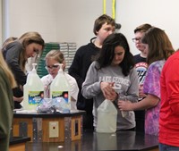 more students constructing mindfulness bottles