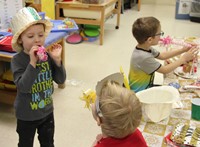 students with new years party favors