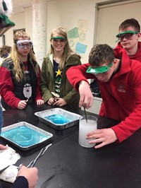 students working in chemistry lab
