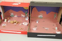 two completed desert habitat shoe boxes