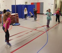 students participating in physical education heart unit 18
