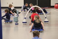 students participating in physical education heart unit 4