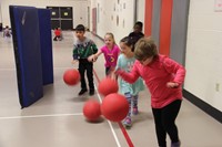 students participating in physical education heart unit 2