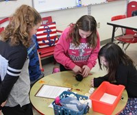 students removing play doh organs from doll