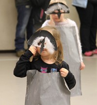 students parading around the gym 4