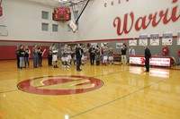 wide shot of coach zanot being recognized