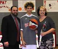 student recognized for senior night 5