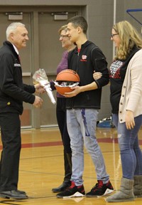 student recognized for senior night 4