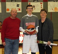 student recognized for senior night 2