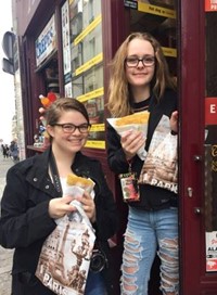 students with food