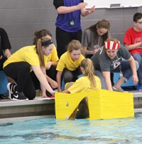 Middle School Cardboard Boat Races 45