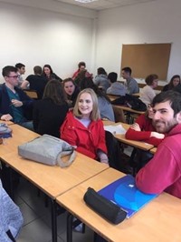 students sitting in classroom in france