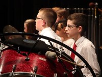 students playing instruments up close