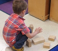 student building with blocks