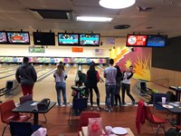 Chenango Valley French Exchange students at bowling alley