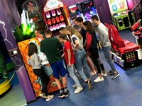 Chenango Valley French Exchange students at arcade