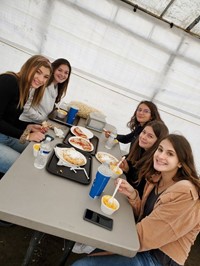 Chenango Valley French Exchange students eating
