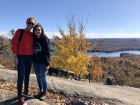 students hiking