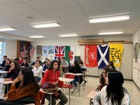 french students in chenango valley classroom