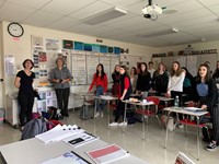 french students and teachers in classroom