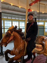 french teacher on carousel