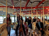 students on carousel