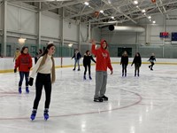 students ice skating